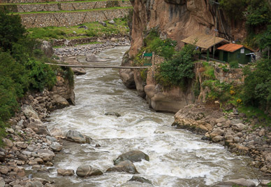 Site of original Inca bridge across Rio Urubamba
