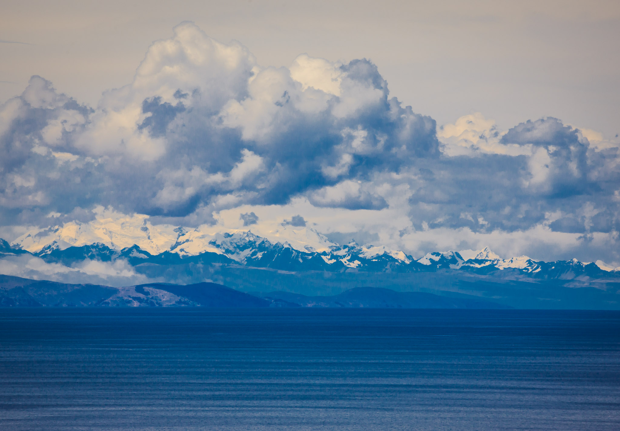 Andes, clouds & Lake Titicaca