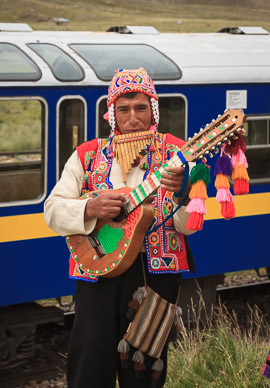 Musican from train between Cusco & Puno