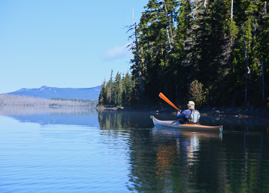 Kayaking on Waldo Lake