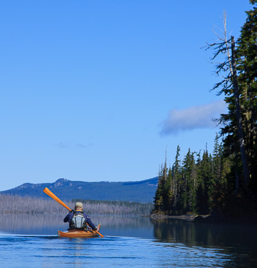 Kayaking on Waldo Lake