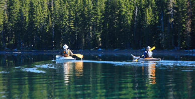 Kayaking on Waldo Lake