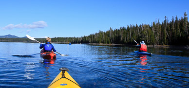 Kayaking on Waldo Lake