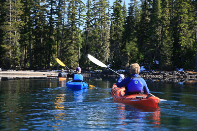 Kayaking on Waldo Lake