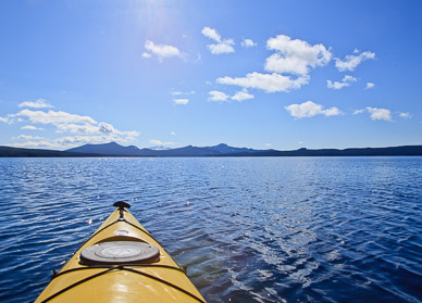 Kayaking on Waldo Lake