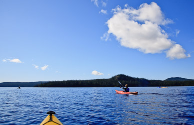 Kayaking on Waldo Lake