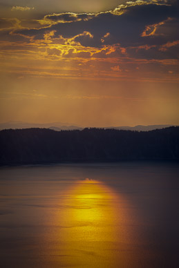 Crater Lake Sunset (through forest fire smoke)