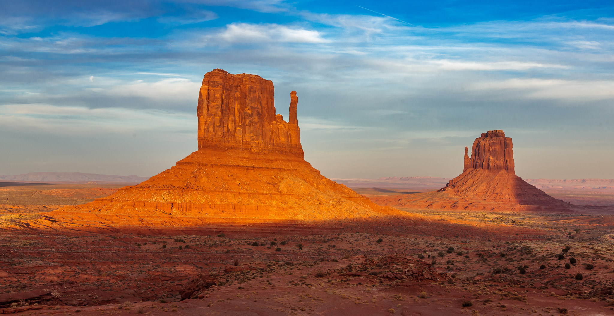 Sunset on the Mittens, Monument Valley
