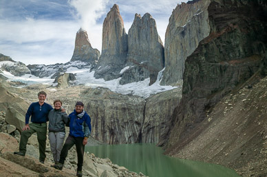 Rick, Martha, & Alex at Base Las Torres & Torres del Paine