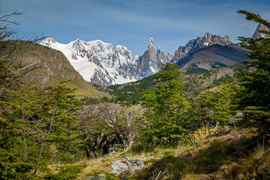 First view of Cerro Torre from trail