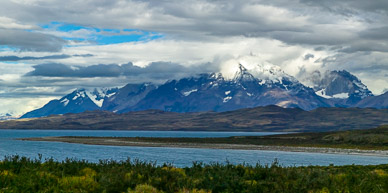 Torres del Paine Masstif behind Lago Sarmiento