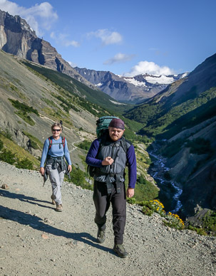 Hiking out of Valle Ascencio
