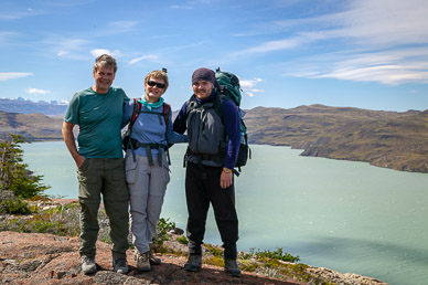 Rick, Martha, & Alex at Lago Nordenskjold