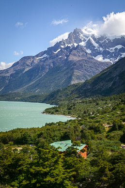 Refugio Los Cuernos, Cerro Paine Grande in background, Cerro Paine Grande in background