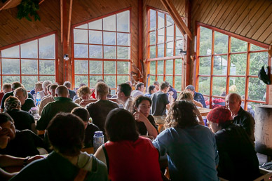 Another great meal, with great company, at Refugio Los Cuernos