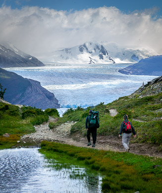 First view of Glaciar Grey, Alex & Martha