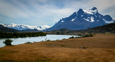 Torres del Paine across Rio Grey