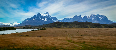Torres del Paine across Rio Grey
