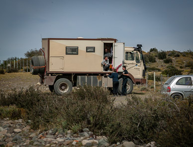 Vehicle used for extended offroad tours, on the road to Torres del Paine