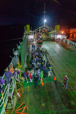 Boarding Navimag Ferry for 3 day trip to Puerto Montt