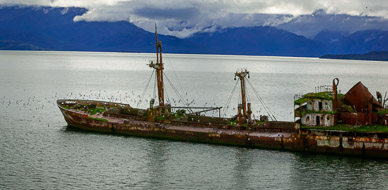Shipwreck near Puerto Eden, now a bird refuge