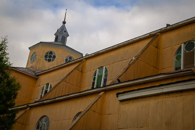Wooden Iglesia San Francisco de Castro church in Castro