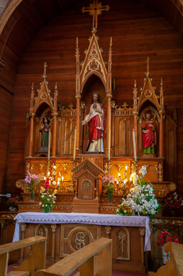 Wooden Iglesia San Francisco de Castro church in Castro