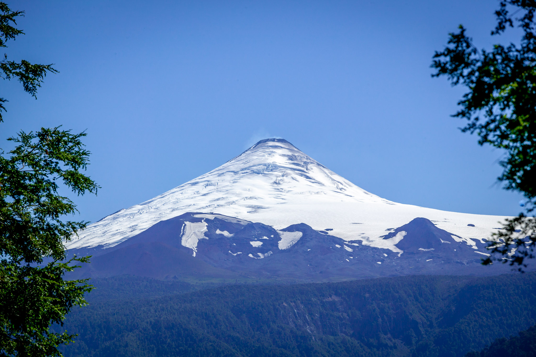 Backside of Volcan Villarrica on drive to Termas Geometricas