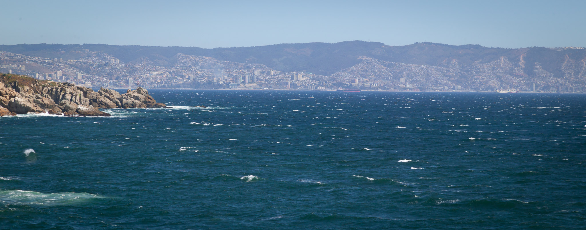 Valparaiso in distance, from Vina del Mar