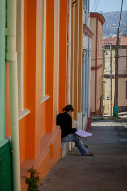 City was full of art students sketching