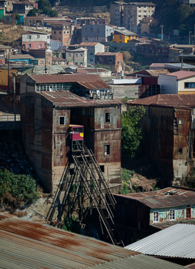 One of about 12 Valparaiso "ascensors" – where too steep for streets or stairs