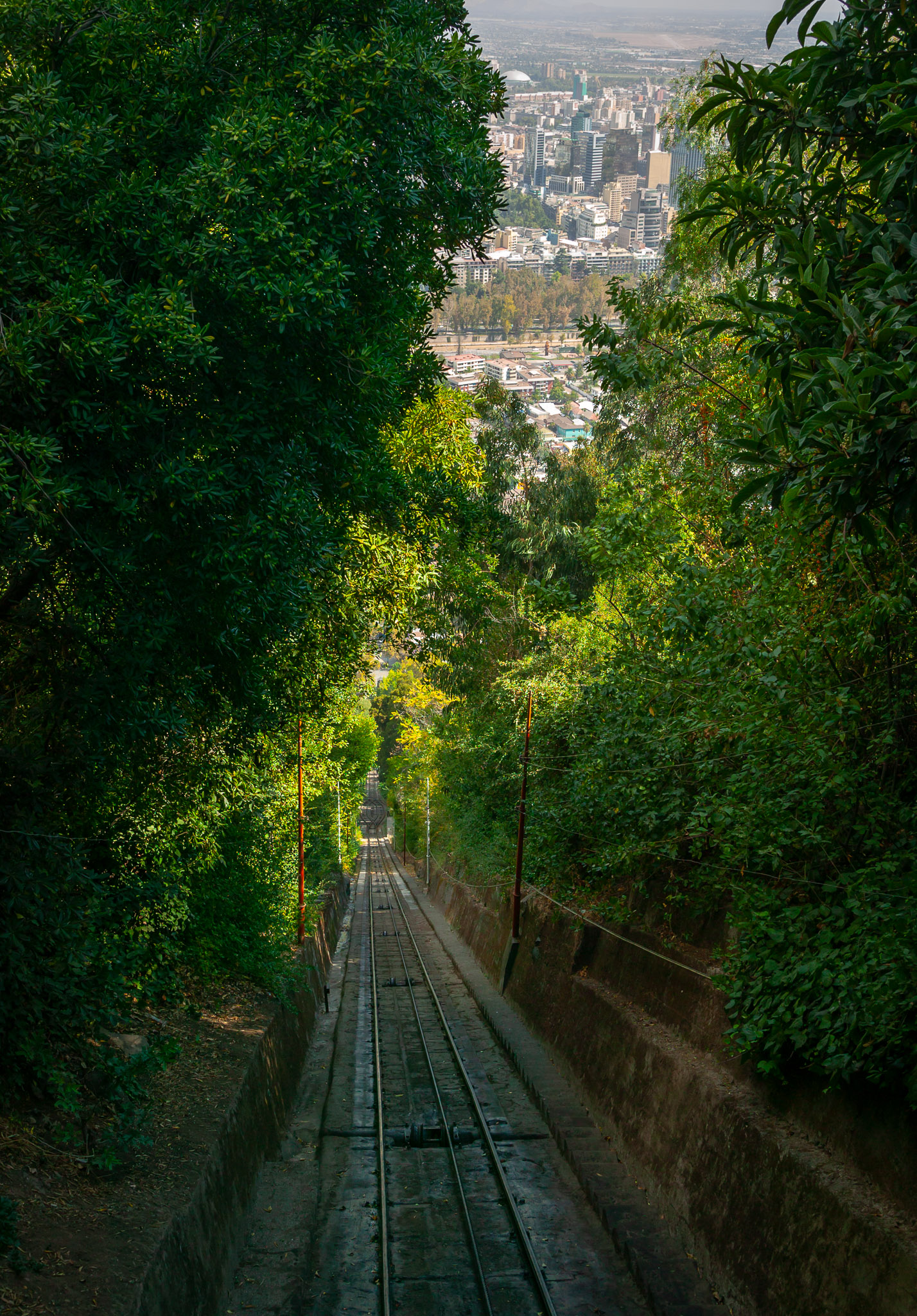 Funicular down from Cerro San Cristobal, Santiago