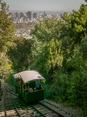 Funicular down from Cerro San Cristobal, Santiago