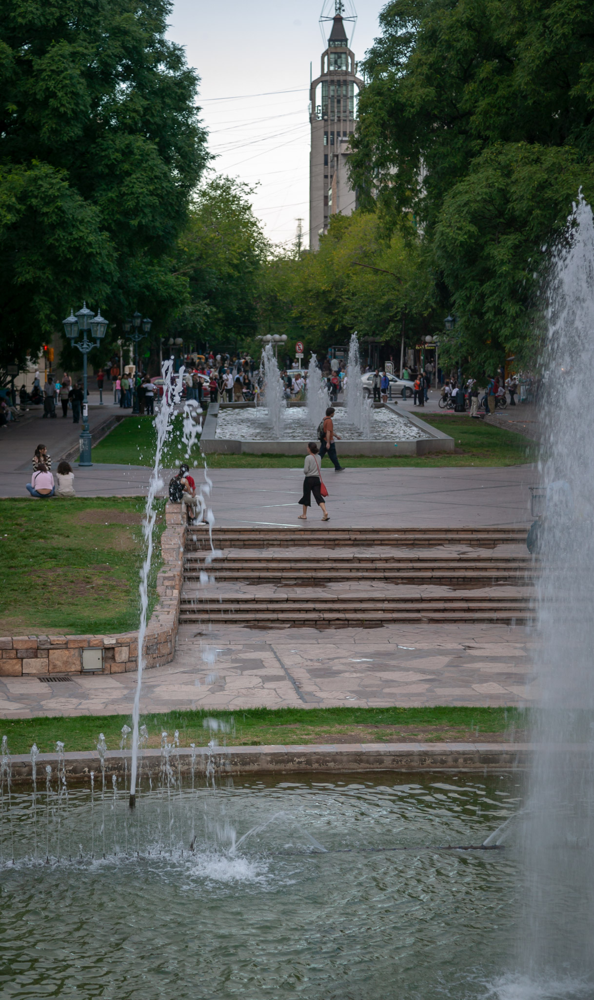 Downtown Mendoza, full of parks and water