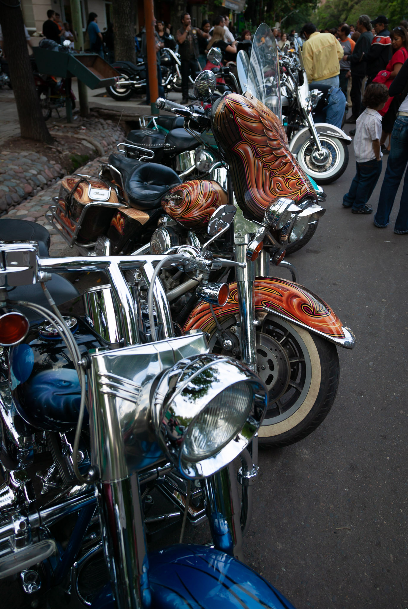 Large Harley Davidson rally weekend, bikers came from all over the Americas