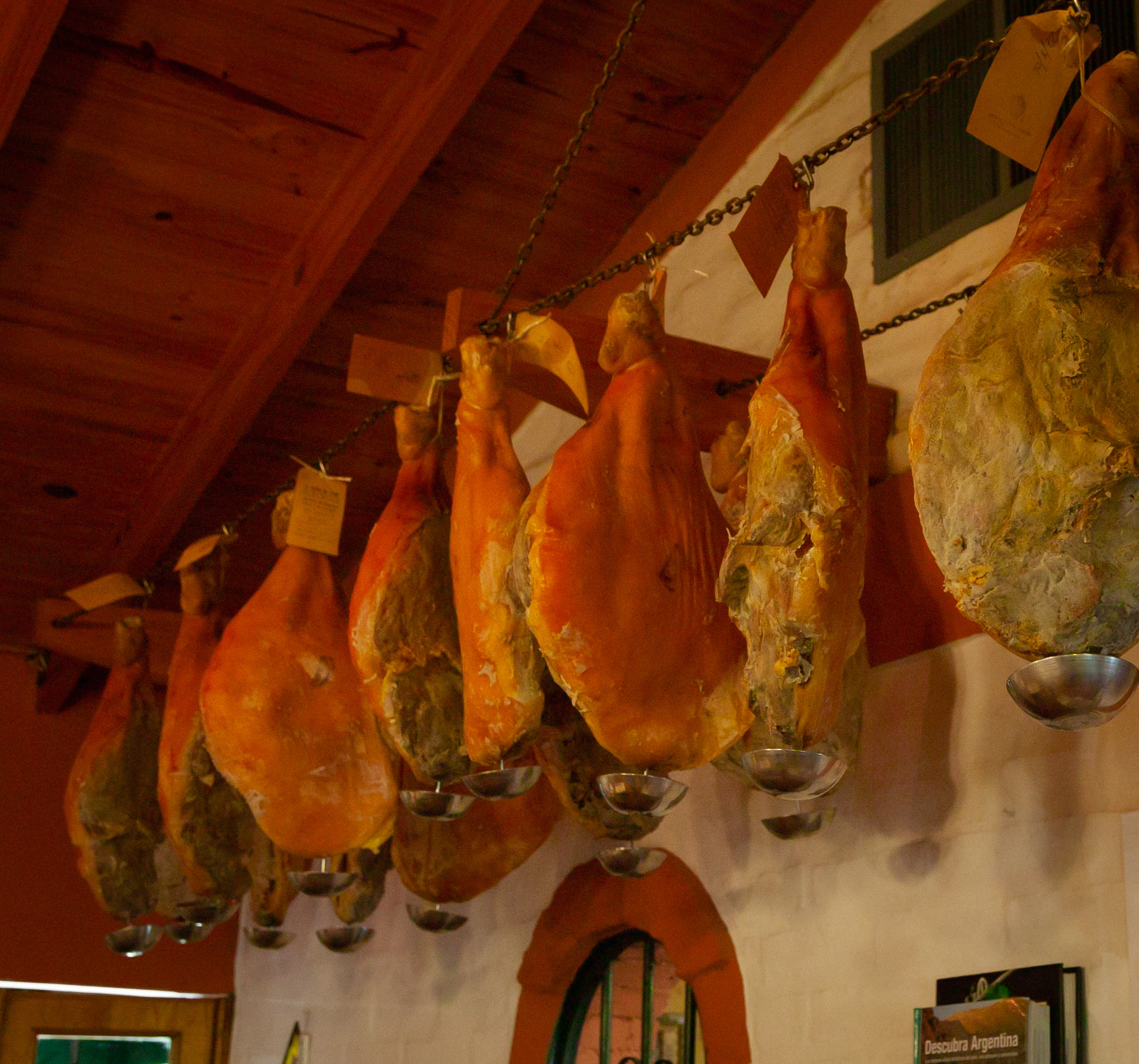 Hams curing at La Posada del Jamón