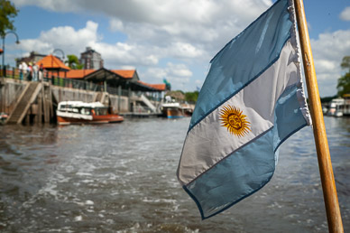 Exploring waterways of Parana Delta
