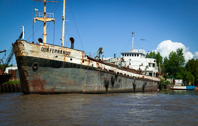 Exploring waterways of Parana Delta