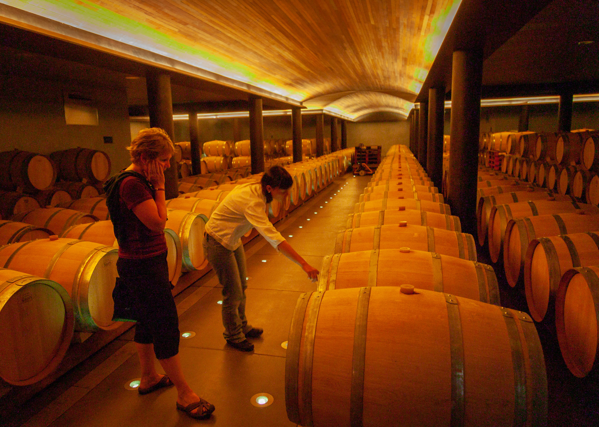 First of two barrel levels at Clos Apalta