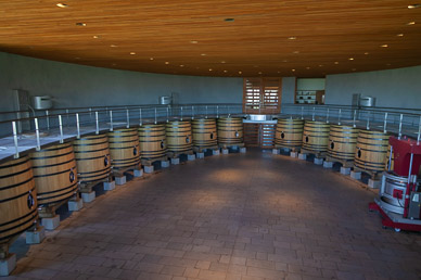 Oak barrel fermentors at Lapostolle Clos Apalta