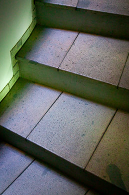 Blasted granite was quarried into flooring at Clos Apalta