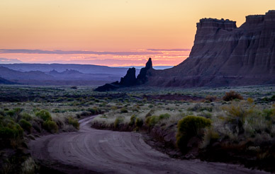 Dawn on road between Upper & Lower Cathdral