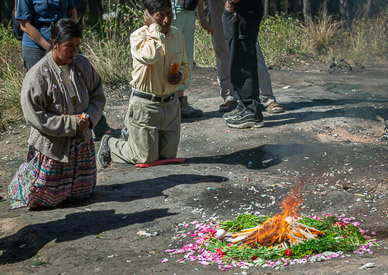 More Mayan ritual on hillside above town