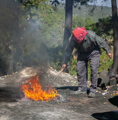 More Mayan ritual on hillside above town
