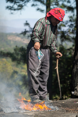 More Mayan ritual on hillside above town