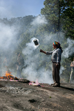 More Mayan ritual on hillside above town