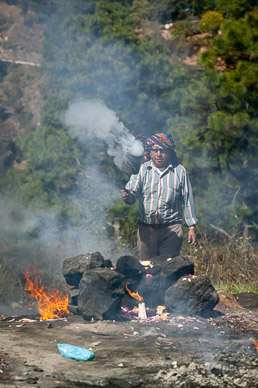 More Mayan ritual on hillside above town