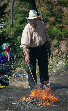 More Mayan ritual on hillside above town