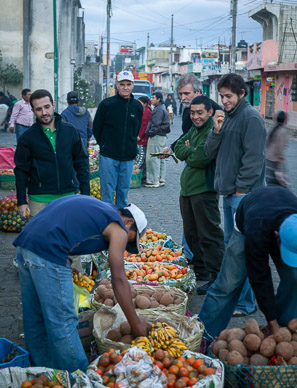 Walking through Tecpán market