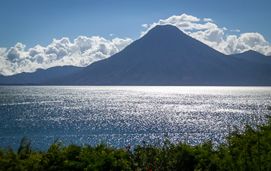 Late afternoon sun on Lake Atitlán